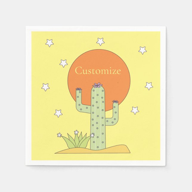 Desert Cactus Sun Thunder_Cove  Napkin (Front)