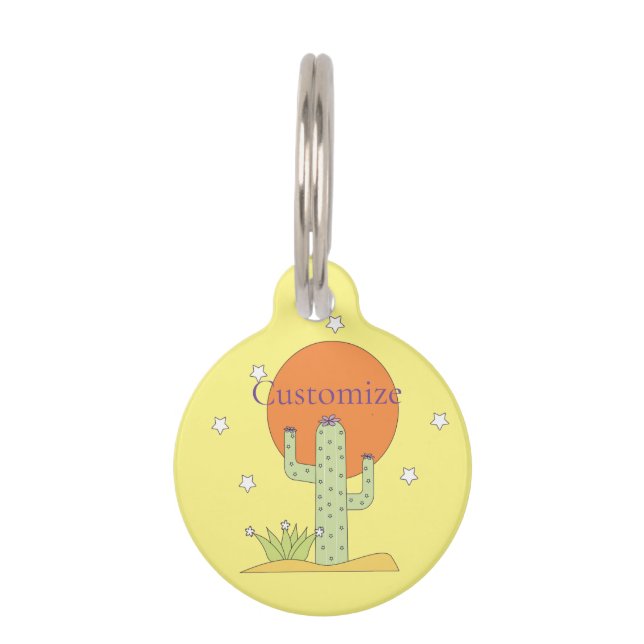 Desert Cactus Sun Thunder_Cove  Pet Tag (Front)