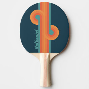 Desert Cactus Sunrise Stripe Loop with Name Ping Pong Paddle