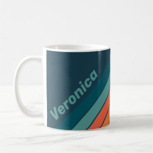 Desert Cactus Sunrise Stripes with Name Coffee Mug