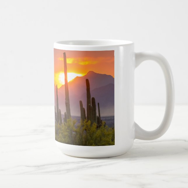 Desert cactus sunset, Arizona Coffee Mug (Right)