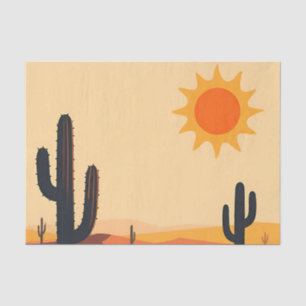 Desert Cactus Sunset Silhouette Tissue Paper
