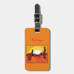 Desert Cactus Sunset Thunder_Cove Luggage Tag