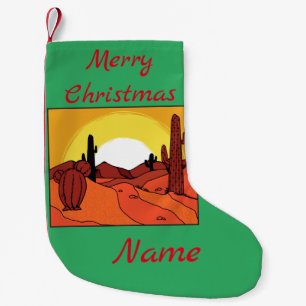 Desert Cactus Sunset Thunder_Cove Small Christmas Stocking