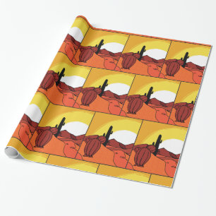 Desert Cactus Sunset Thunder_Cove Wrapping Paper