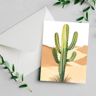 Desert Cactus   Watercolor Green Cacti Card