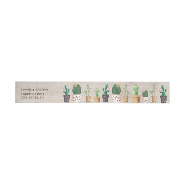 Desert Cactus Wrap Around Return Address Label (Individual)