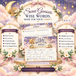 Desert Camel Baby Shower Predictions and Advice Postcard