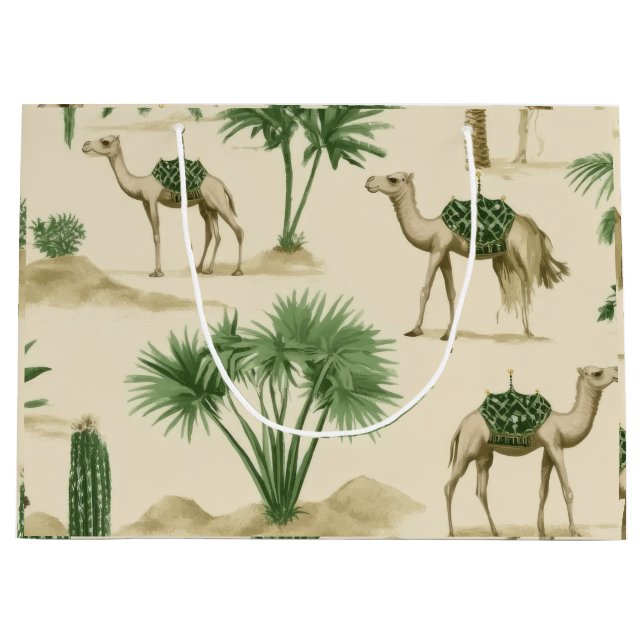 "Desert Camel Gift Bag" Large Gift Bag (Front)