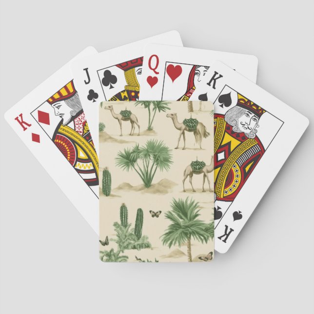 "Desert Camel Greeting Cards" Playing Cards (Back)