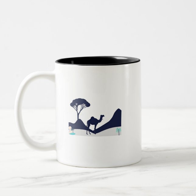 Desert Camel-Inspired Coffee Mug" Two-Tone Coffee Mug (Left)