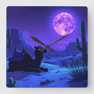 Desert Camel Mousepad Square Wall Clock