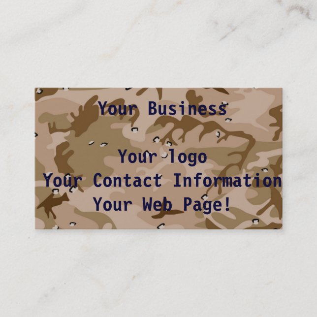 Desert Camo Business Card (Front)