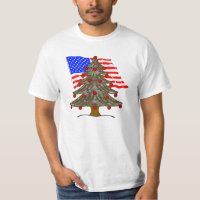 Desert Camo Christmas Tree With American Flag