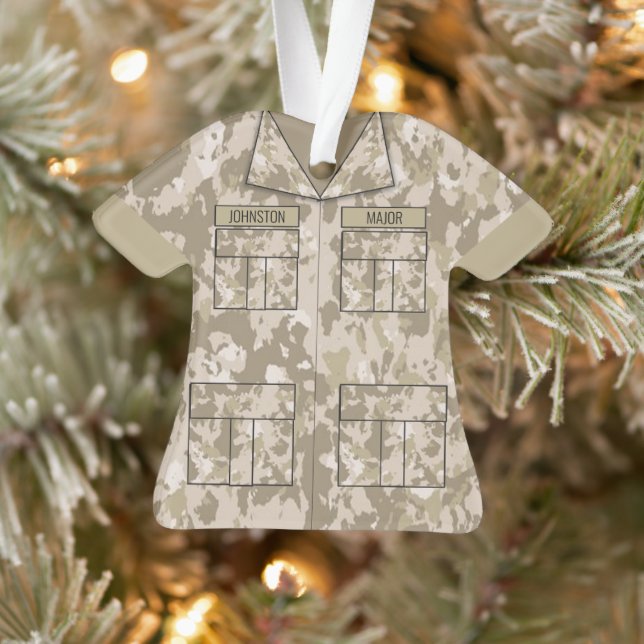Desert Camo Military Personalised Occupation Ornament (Tree)