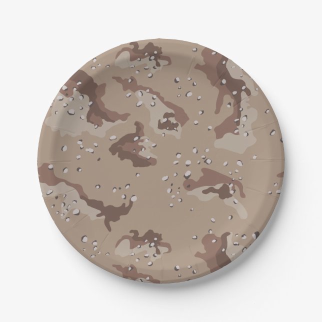 Desert Camo Paper Plate (Front)