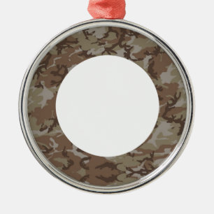 Desert Camouflage Background Metal Tree Decoration