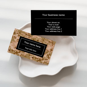 Desert Camouflage, Brown Camo, Military, Army Business Card