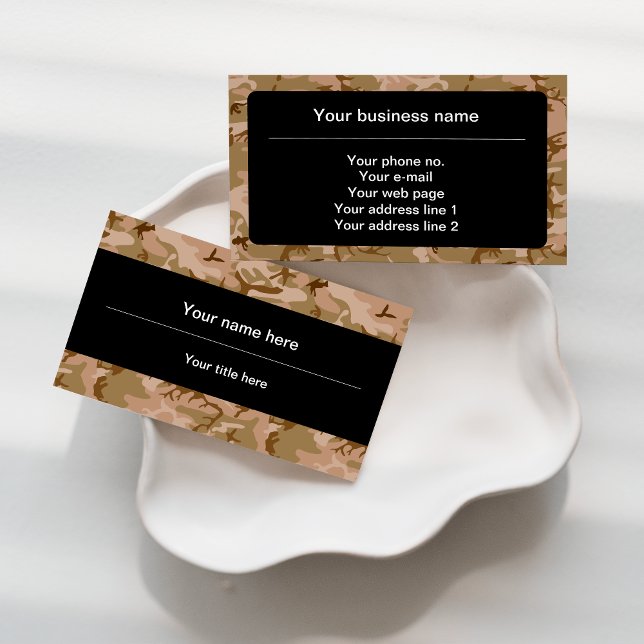 Desert Camouflage, Brown Camo, Military, Army Business Card (Creator Uploaded)