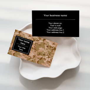 Desert Camouflage, Brown Camo, Military, Army Business Card