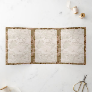 Desert Camouflage, Brown Camo, Military, Army Tri-Fold Card