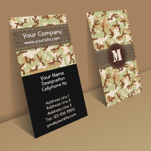 Desert camouflage business card
