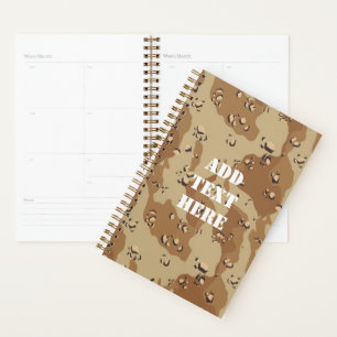 Desert Camouflage 'Chocolate Chip' Military  Planner