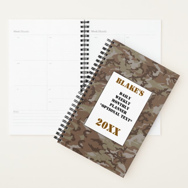 Desert Camouflage Daily Photo Planner (Display)