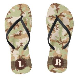 Desert camouflage flip flops