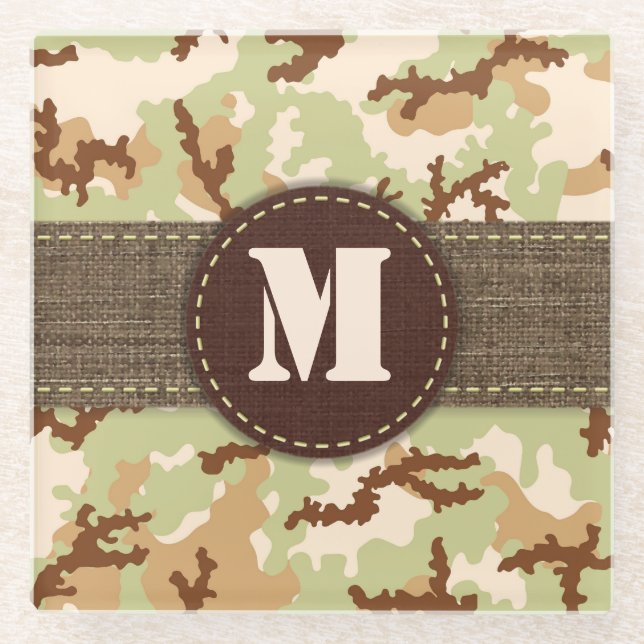 Desert camouflage glass coaster (Front)
