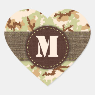Desert camouflage heart sticker