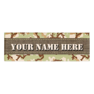 Desert camouflage name tag