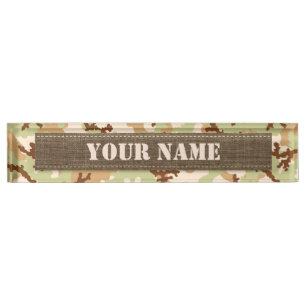 Desert camouflage nameplate