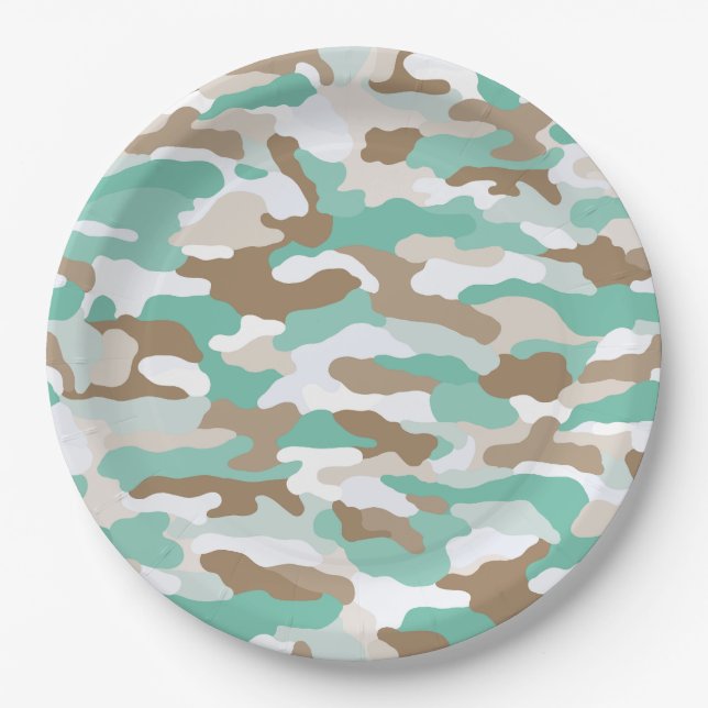 Desert Camouflage Paper Plate (Front)