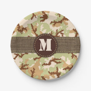 Desert camouflage paper plate