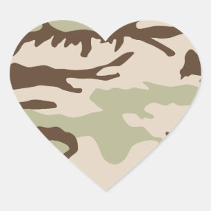 Desert Camouflage Pattern Heart Sticker