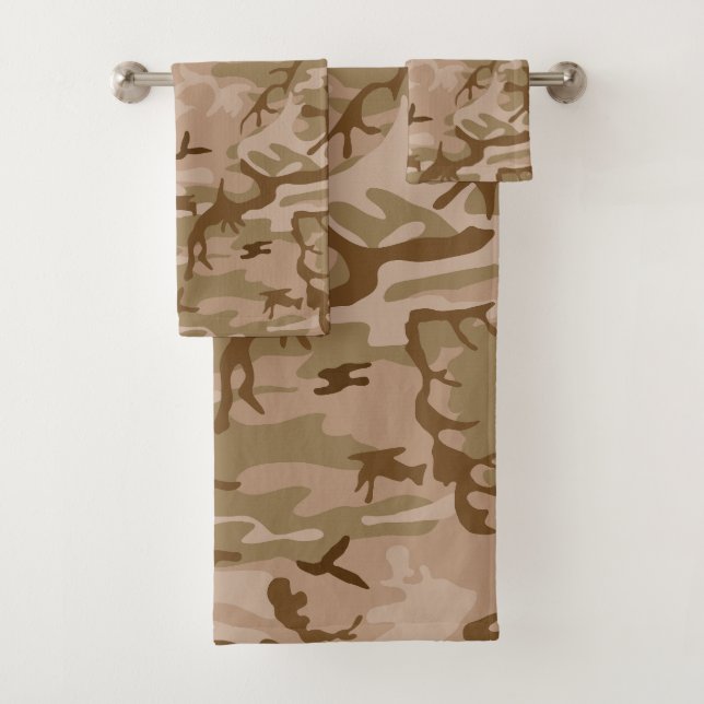Desert Camouflage Pattern, Military Pattern, Army Bath Towel Set (Insitu)