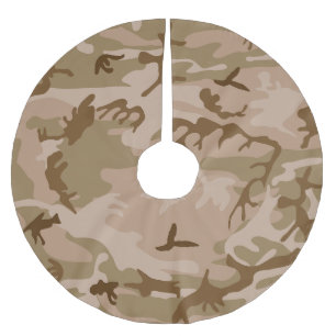 Desert Camouflage Pattern, Military Pattern, Army Brushed Polyester Tree Skirt