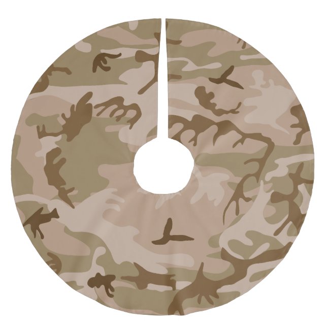 Desert Camouflage Pattern, Military Pattern, Army Brushed Polyester Tree Skirt (Front)