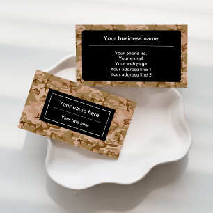 Desert Camouflage Pattern, Military Pattern, Army Business Card