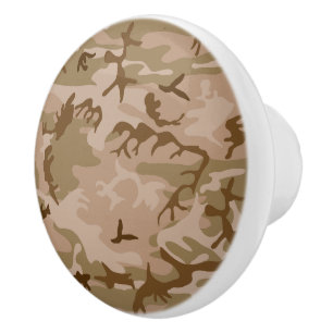 Desert Camouflage Pattern, Military Pattern, Army Ceramic Knob