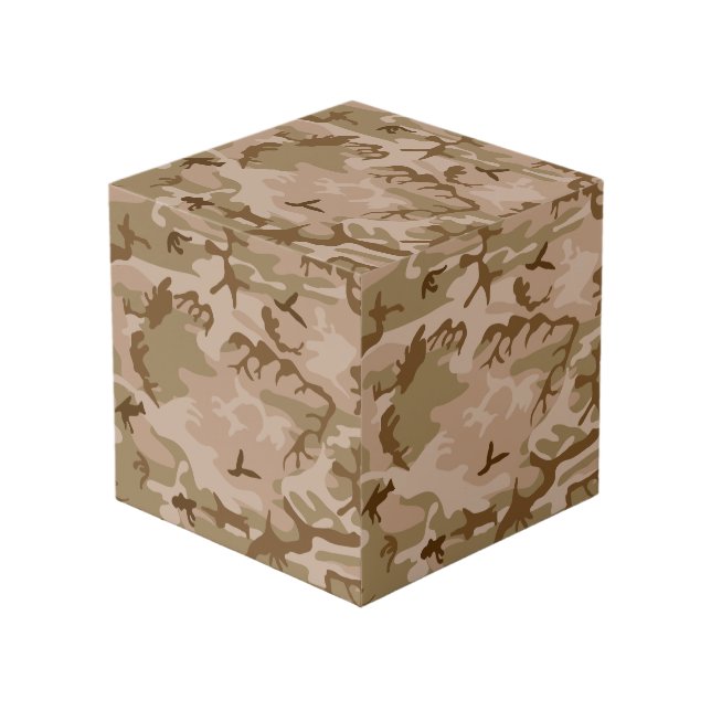 Desert Camouflage Pattern, Military Pattern, Army Cube (Front Angled)