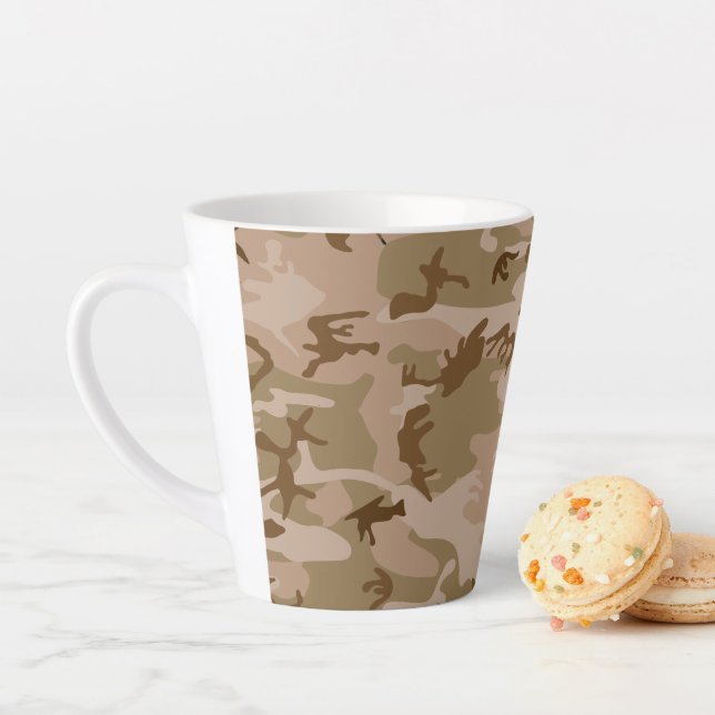 Desert Camouflage Pattern, Military Pattern, Army Latte Mug (In Situ)