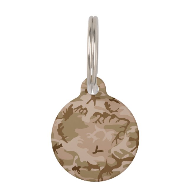 Desert Camouflage Pattern, Military Pattern, Army Pet Tag (Front)