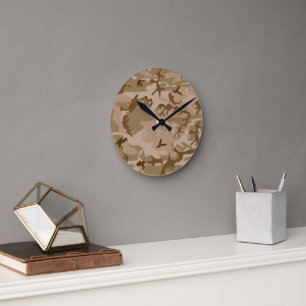 Desert Camouflage Pattern, Military Pattern, Army Round Clock
