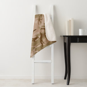 Desert Camouflage Pattern, Military Pattern, Army Sherpa Blanket