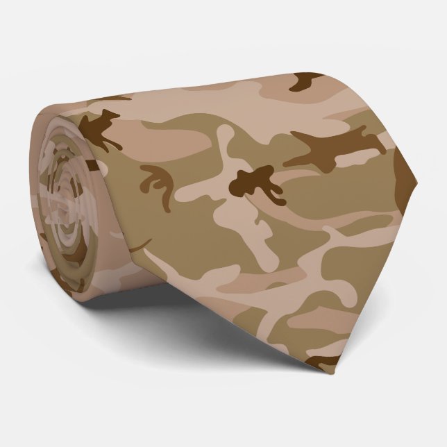 Desert Camouflage Pattern, Military Pattern, Army Tie (Rolled)