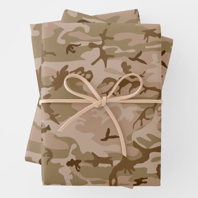 Desert Camouflage Pattern, Military Pattern, Army Wrapping Paper Sheet (In situ)