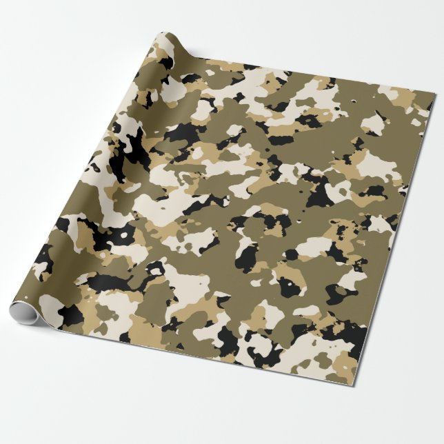 Desert Camouflage Pattern Wrapping Paper (Unrolled)
