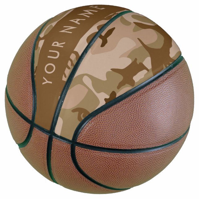 Desert Camouflage Pattern, Your name, Personalise Basketball (Angled)